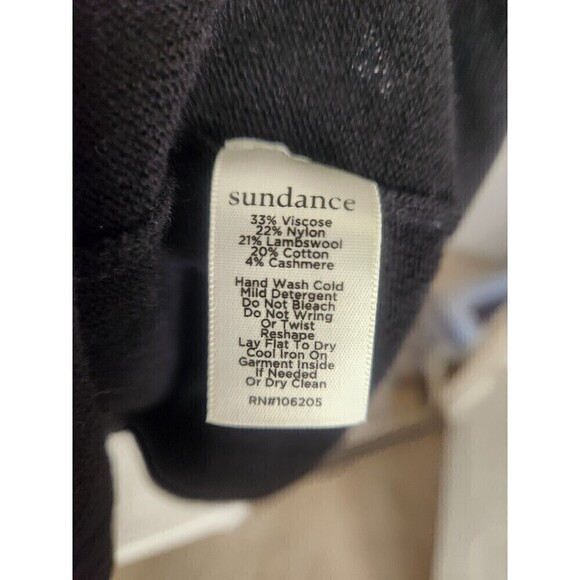 Sundance Black Half Button Peplum Cardigan Sz S NWT Viscose Lambswool Cashmere - Picture 10 of 12